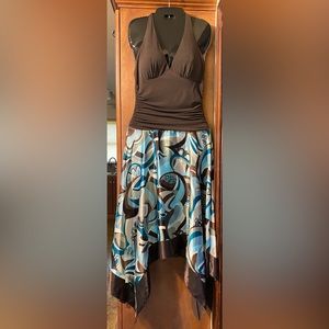 Speechless women’s size medium (9-10) halter tie back top w/ asymmetrical skirt
